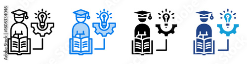 Education icon set multiple style collection