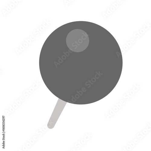 丸い形のグレーの押しピン・画鋲･まち針のアイコン - 目印やマーカー、ピン留めのイラスト素材