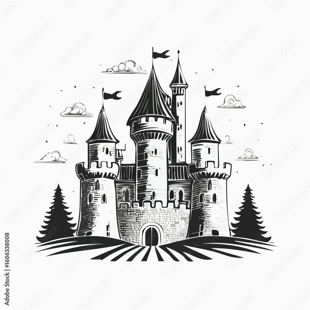 Fototapeta premium vector illustration of castle