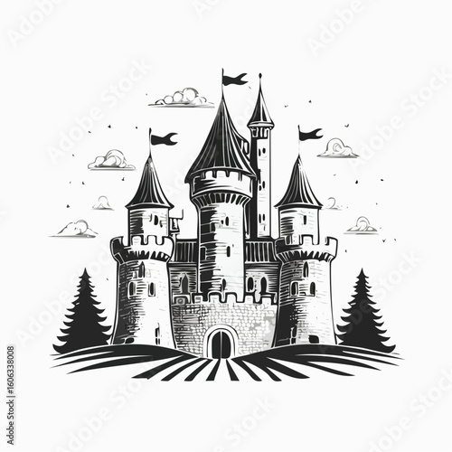 vector illustration of castle