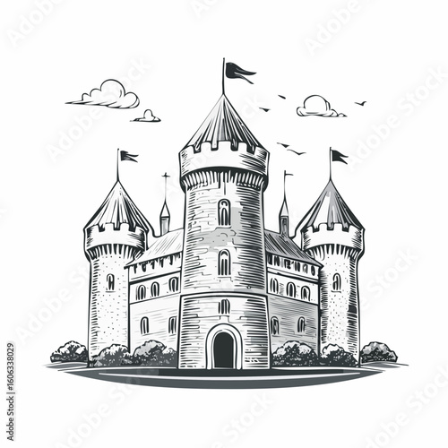 castle on the white background