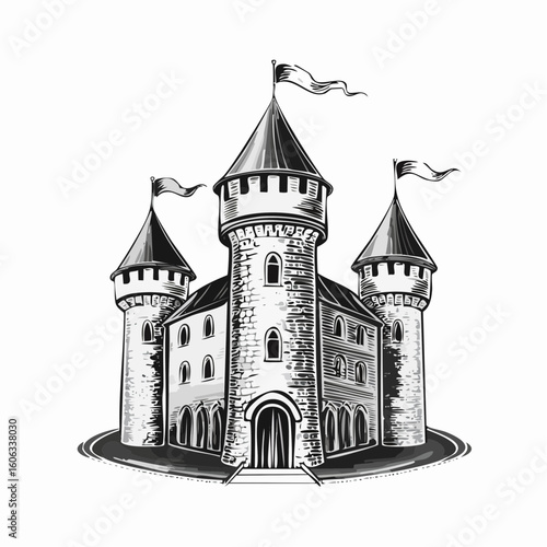 fairy tale castle vector illustration