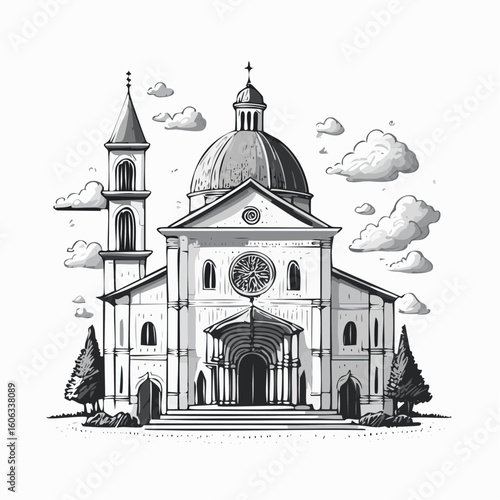vector illustration of church