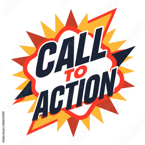 Bold Call to Action Graphic with Retro Comic Book Style Design