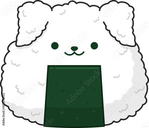 Cute puppy face shaped onigiri