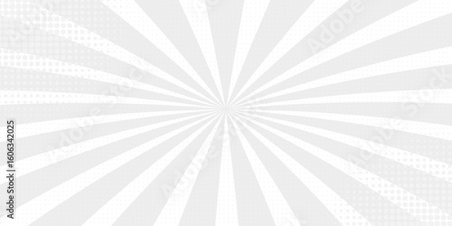 abstract gray white sun rays, retro styled comics book texture background, halftone illustration, pop art concept