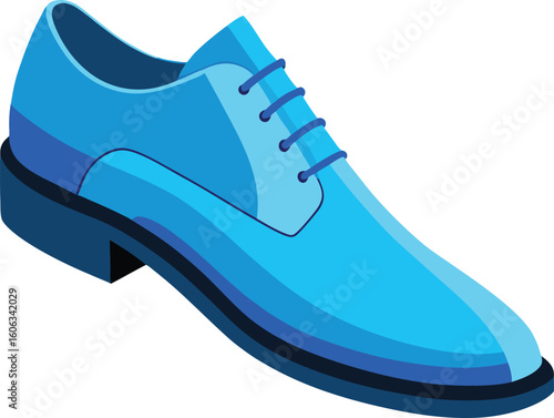 Stylish blue oxford shoe vector art