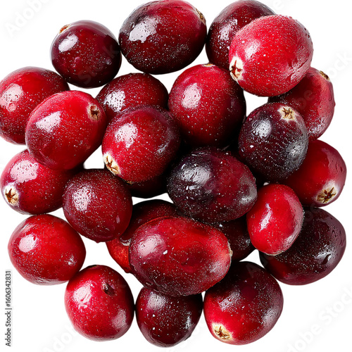 Wallpaper Mural A close up shot of a pile of fresh, red cranberries on a black background isolated on transparent background Torontodigital.ca