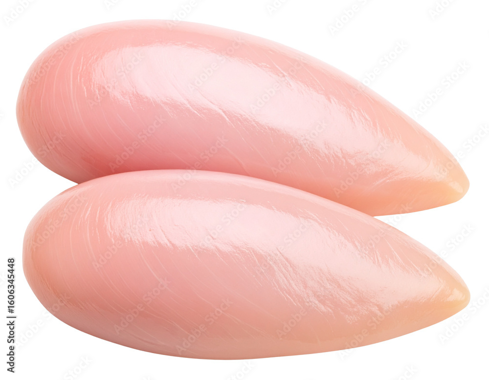 Fototapeta premium Raw Boneless Chicken Breast Freshly Cut, Isolated Transparent PNG
