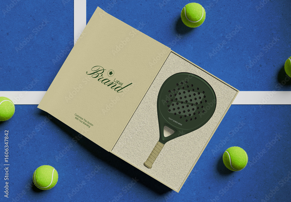 Padel Racket Box Packaging Mockup Stock Template | Adobe Stock