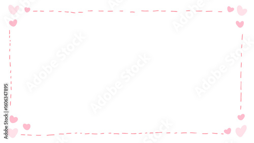 Doodle of heart frame for valentine's day. Hand drawn heart element vector.