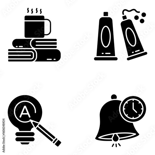 Set of Tutoring Solid Icons

