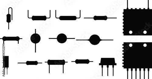 Electronic Component Silhouettes