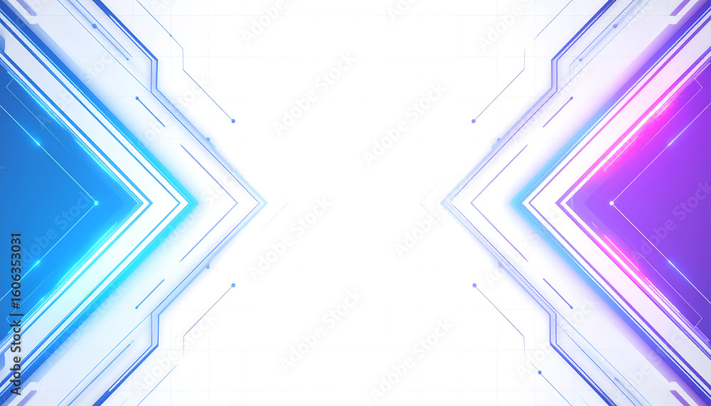 Futuristic Technology HUD Background with Glowing V-Shaped Blue and Purple Interface Lines Futuristic Technology HUD Background with Glowing V-Shaped Blue and Purple Interface Lines
