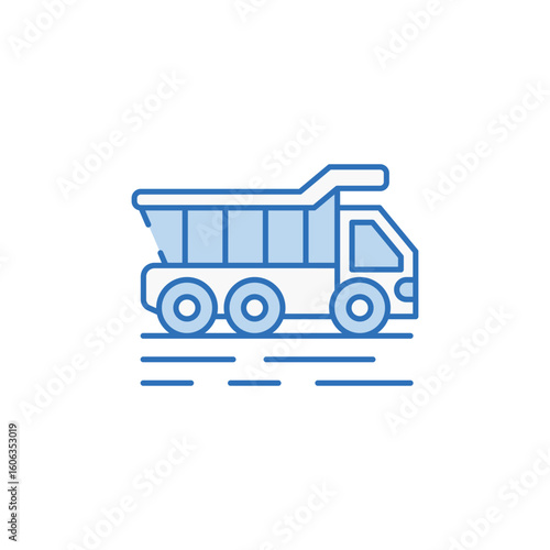 Dump Truck icon design with white background stock illustration