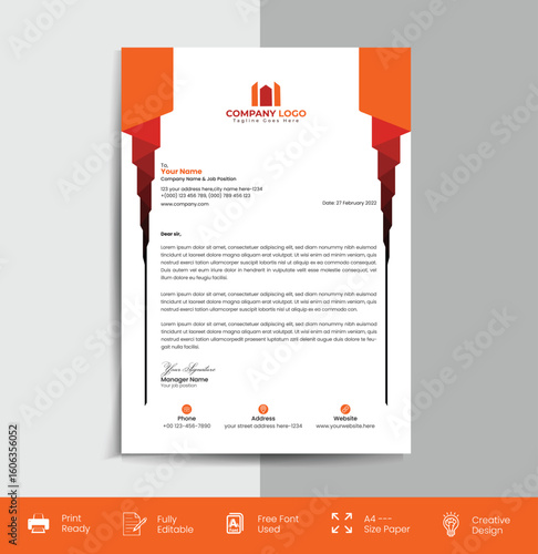 Modern business corporate letterhead templet design