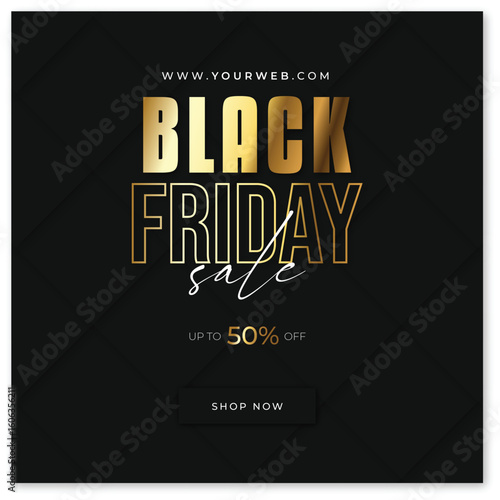 Realistic black friday sale invitation template design