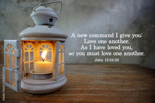 Foto Bible verse quote - A new command I give you