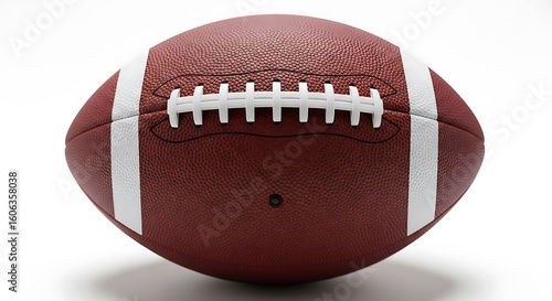 Studio Shot: American Football, Brown Leather, White Laces, Clean Background, Professional Sports Imagery