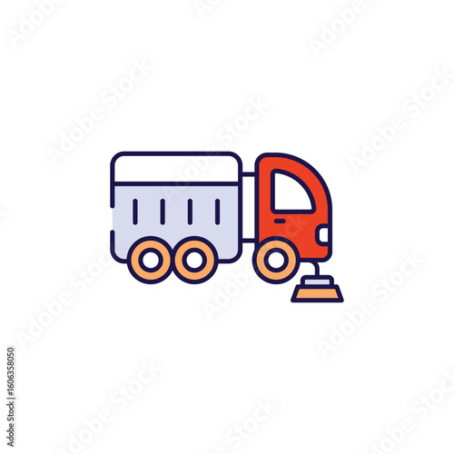 Street Sweeper icon design with white background stock illustration