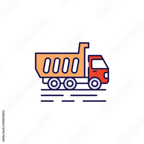 Tipper Truck icon design with white background stock illustration