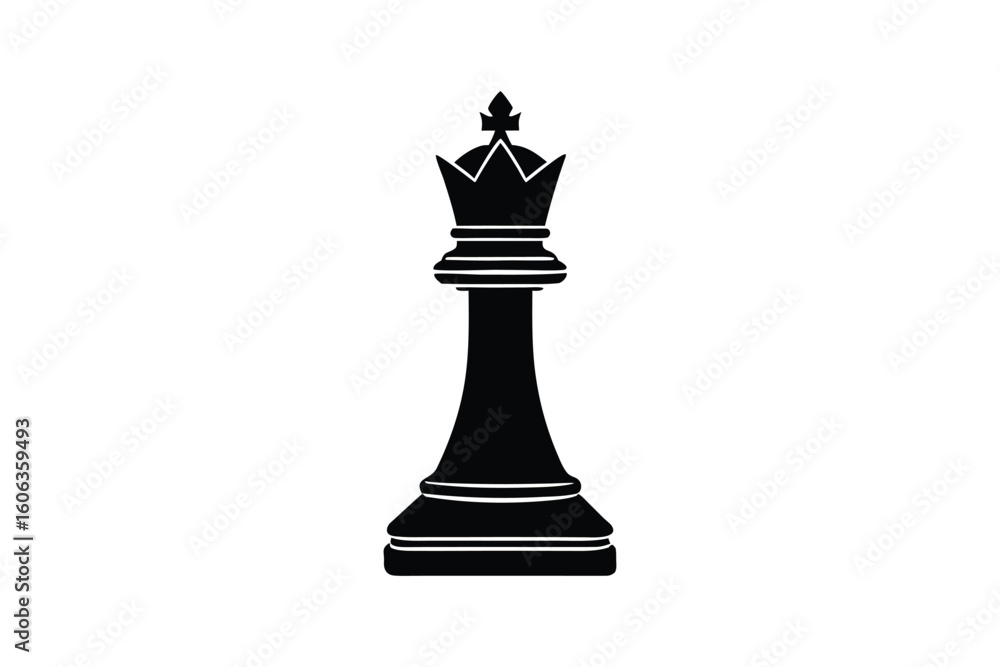 Fototapeta premium Silhouette art illustration of a king chess piece with crown.eps