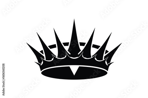 Silhouette art illustration of a medieval battle crown with spikes.eps