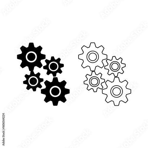 gears on black background