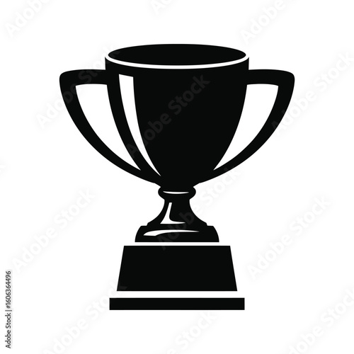 Classic black silhouette trophy cup icon for achievement and victory