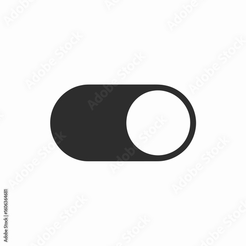 Simple dark toggle switch icon on white background