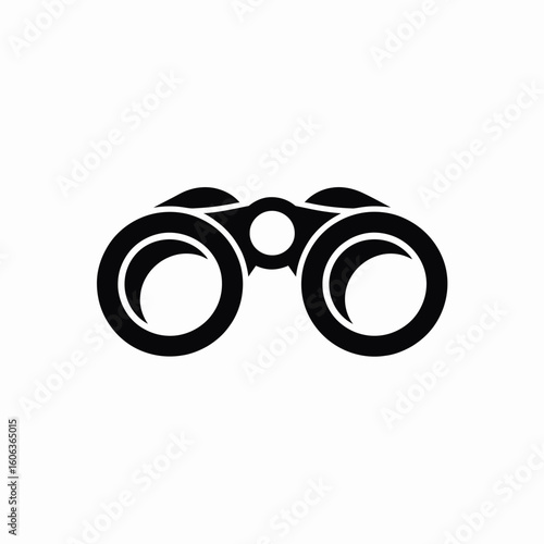 Black silhouette of binoculars on a white background