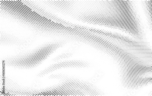 Wavy gradient halftone dots pattern texture background
