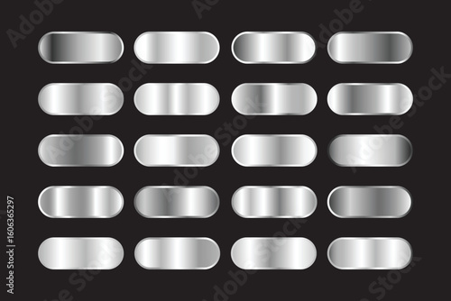 20 silver gradient color collection for UI elements