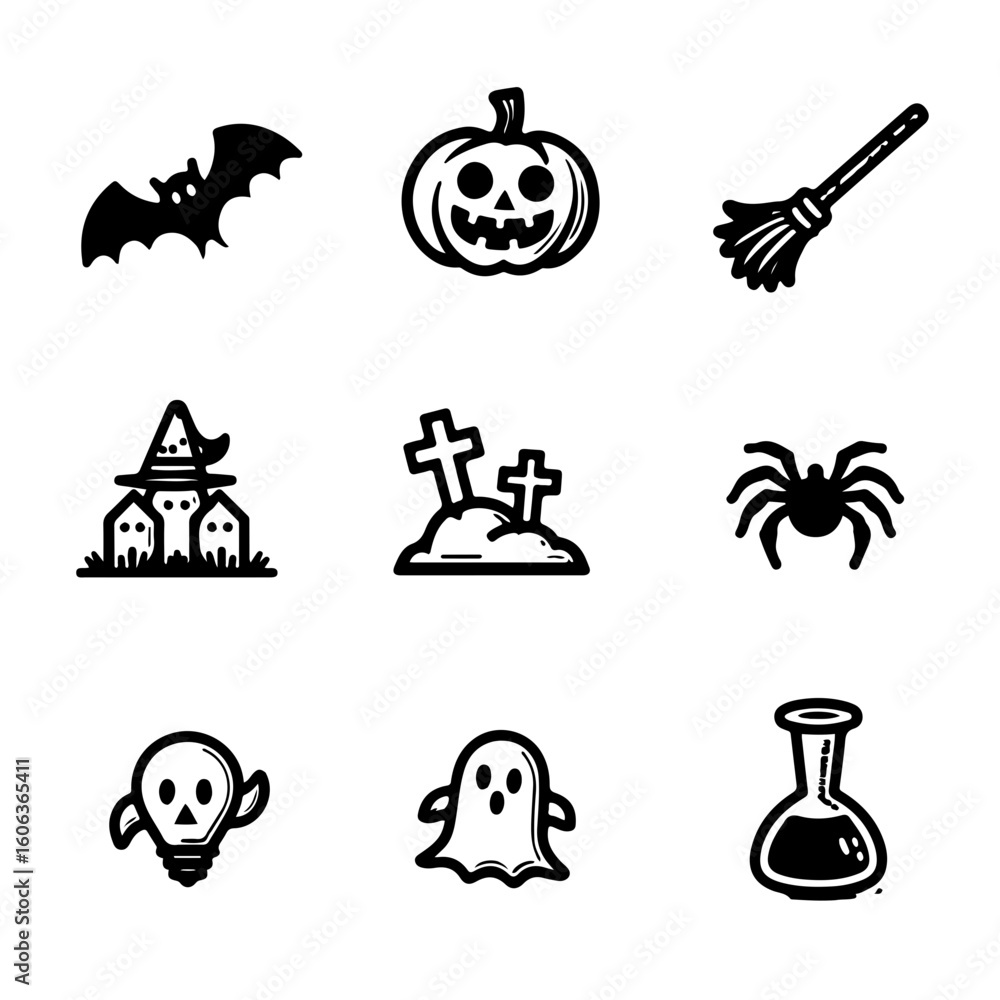 Obraz premium Halloween icons vector set 