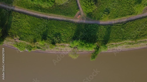 The river's bank on the trail