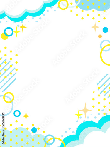 爽やかでポップなフレームイラスト