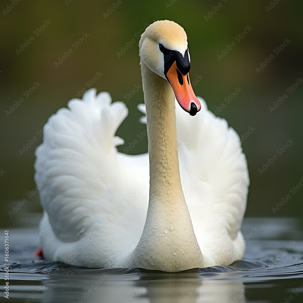 Obraz premium swan, bird, white, water, nature, lake, animal, beak, 