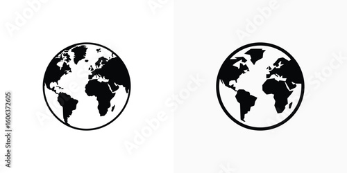 Globe Clipart with Transparent Background, World Map Icon, Earth Symbols