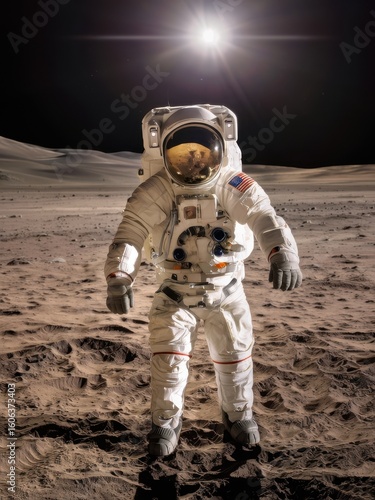 Astronaut exploring the lunar surface moon image outer space close-up space exploration