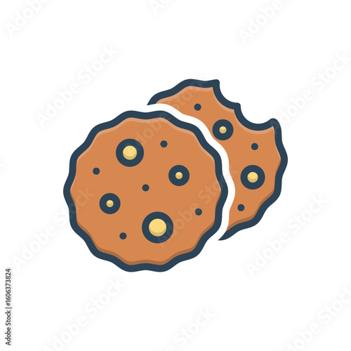 Color illustration icon for cookies