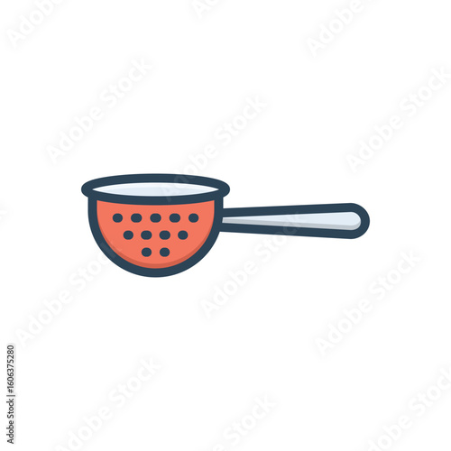 Color illustration icon for tea strainer