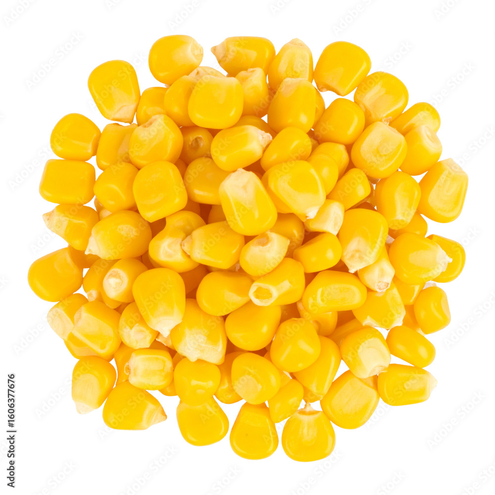 Fototapeta premium A pile of yellow corn pasta, a healthy food ingredient with a raw texture