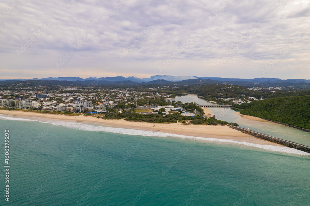 Fototapeta premium Aerial views of Tallebudgera Creek, Queensland, Australia