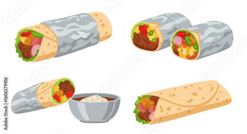 Burrito Meal Mexican Food Wraps Tasty Dinner.