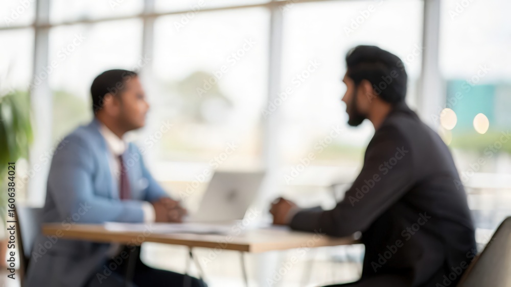 Out-of-Focus Interview Scene Between Indian Recruiter and Applicant
Out-of-Focus Interview Scene Between Indian Recruiter and Applicant