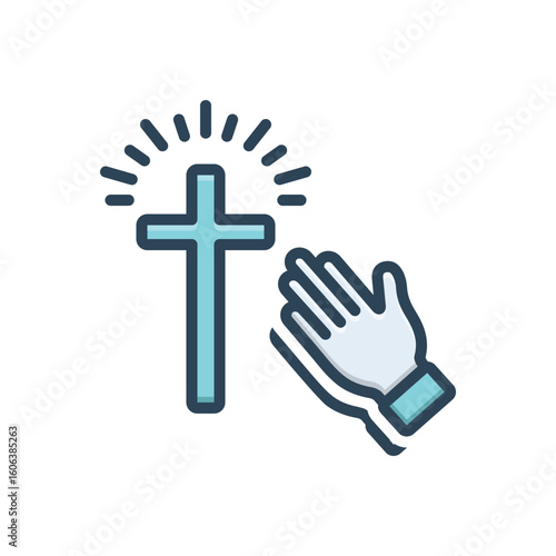 Color illustration icon for prayer