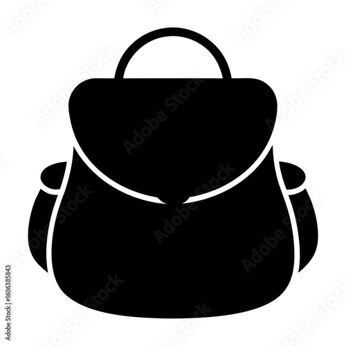 Silhouette of a diaper bag isolated on white background