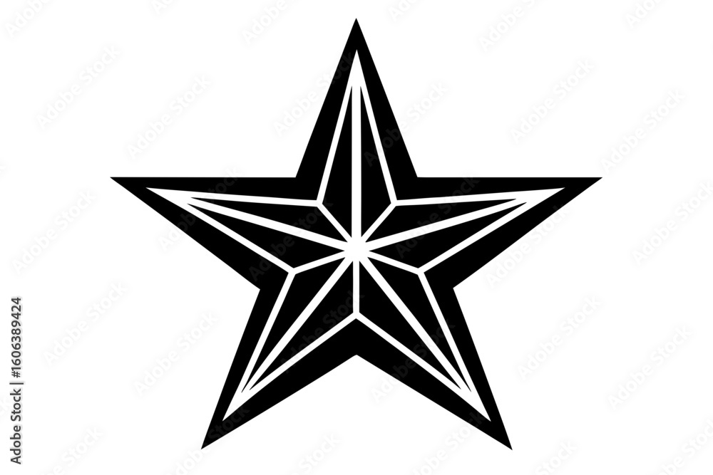 Obraz premium Vector art of silhouette of silver star on white background