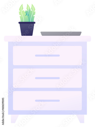 Cabinet with Flower Pot in the Top