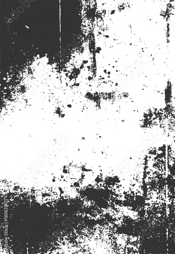 Abstract grunge black and white distressed texture, Distressed monochrome texture with horizontal lines and speckled grunge effect. transparent background.